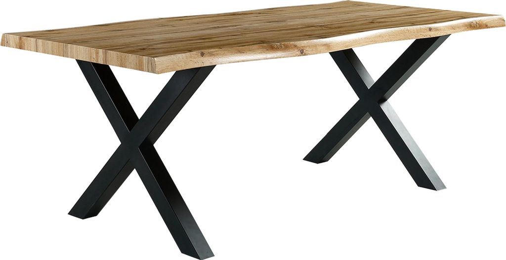 Esstisch Esszimmertisch MARLON 200 x 100 cm Wildeiche Baumkante Nachbildung - Die Möbelfundgrube