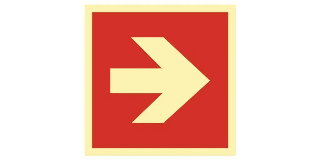 Signalétique de Sécurité Incendie 148x148mm avec Flèche Droite ISO 7010