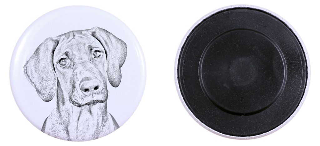 Rhodesian Ridgeback Magnet mit einem Hundepfotenabdruck, außergewöhnlich leicht, starker Magnet, handgefertigtes Produkt der Marke Art-Dog