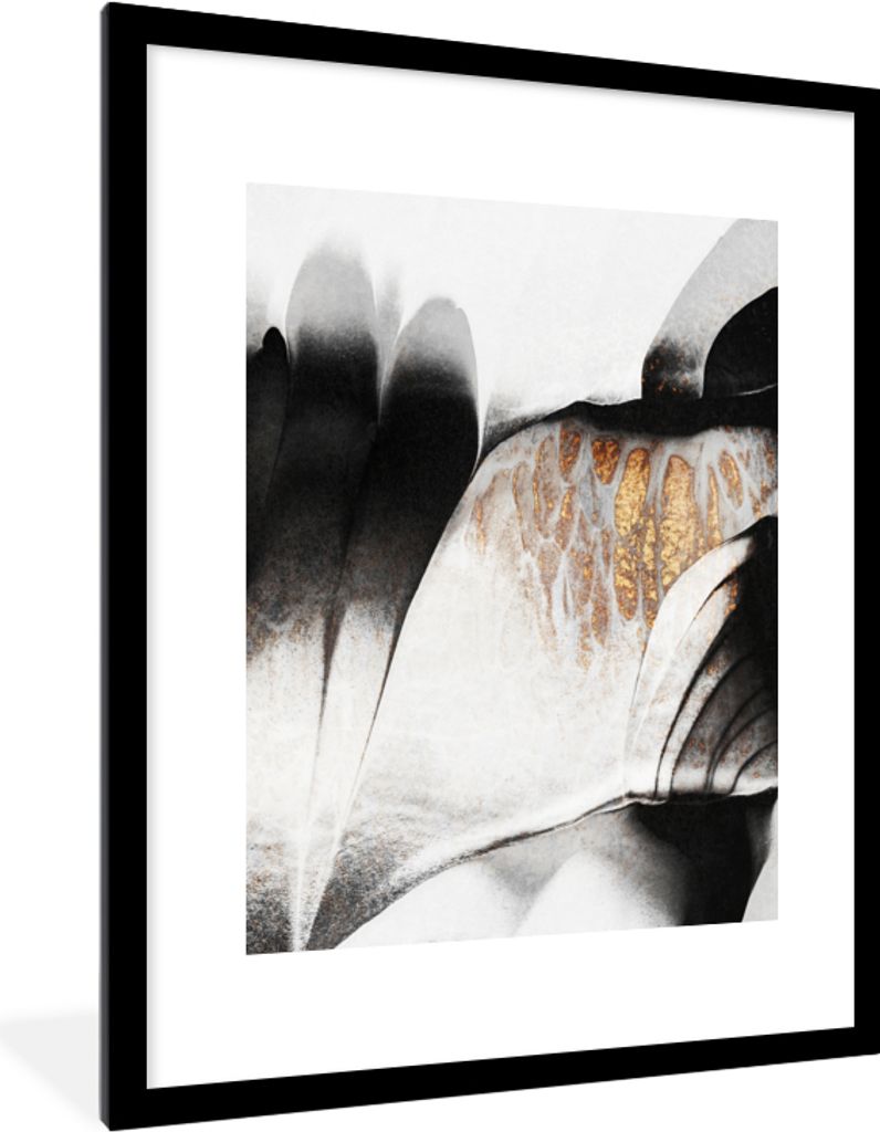 MuchoWow® Gerahmtes Poster Gold - Abstrakt - Design 60x80 Produktbild 