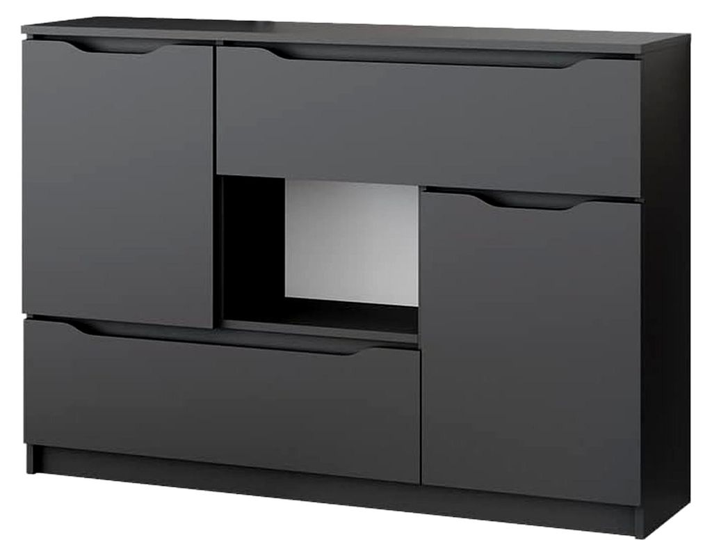 Kommode Ruben, Anthrazit, 120 x 84 cm, zur Aufbewahrung von Kleidung und Alltagsgegenständen