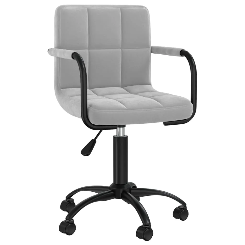Sedia vidaXL Velluto Grigio Chiaro - Design Girevole per Home Office