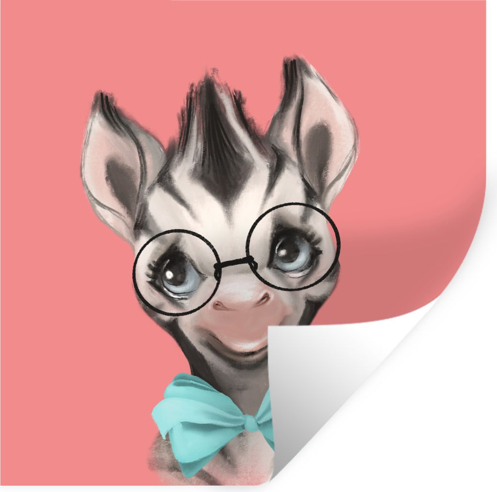 MuchoWow Wandtattoo Wandsticker Wandaufkleber Dschungel - Zebra - Fliege 30x30 cm Selbstklebend und Repositionierbar - Repositionierbar - Wasser ...