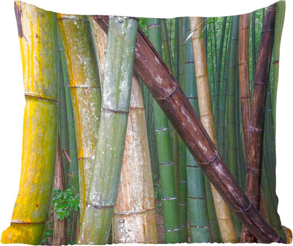 MuchoWow Zierkissen Sofakissen Wohnzimmer Dekokissen 45x45 cm Viele Bambusarten im Arashiyama-Bambuswald in Japan - Schlafpolster - Polster für ...