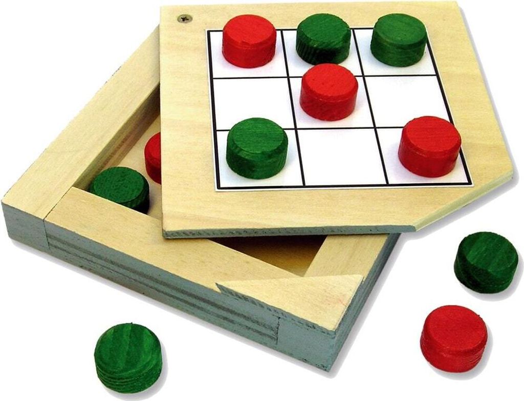 matches21 Tic Tac Toe Spiel als Holz Bausatz Werkset Bastelset f. Kinder ab 10 Jahren Geschicklichkeitsspiel Konzentrationsspiel