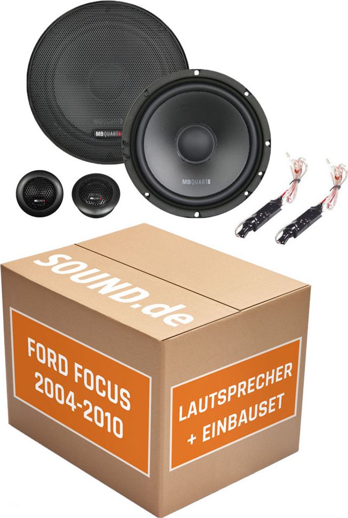 Lautsprecher Boxen MB Quart QS165 - 16,5cm Kompo Auto Einbauzuebehör - Einbauset passend für Ford Focus 2 Heck - justSOUND