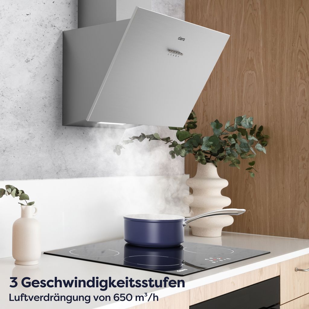 CIARRA Kopffreihaube A+++ 650 m³/h Dunstabzugshaube 60 cm Produktbild 2