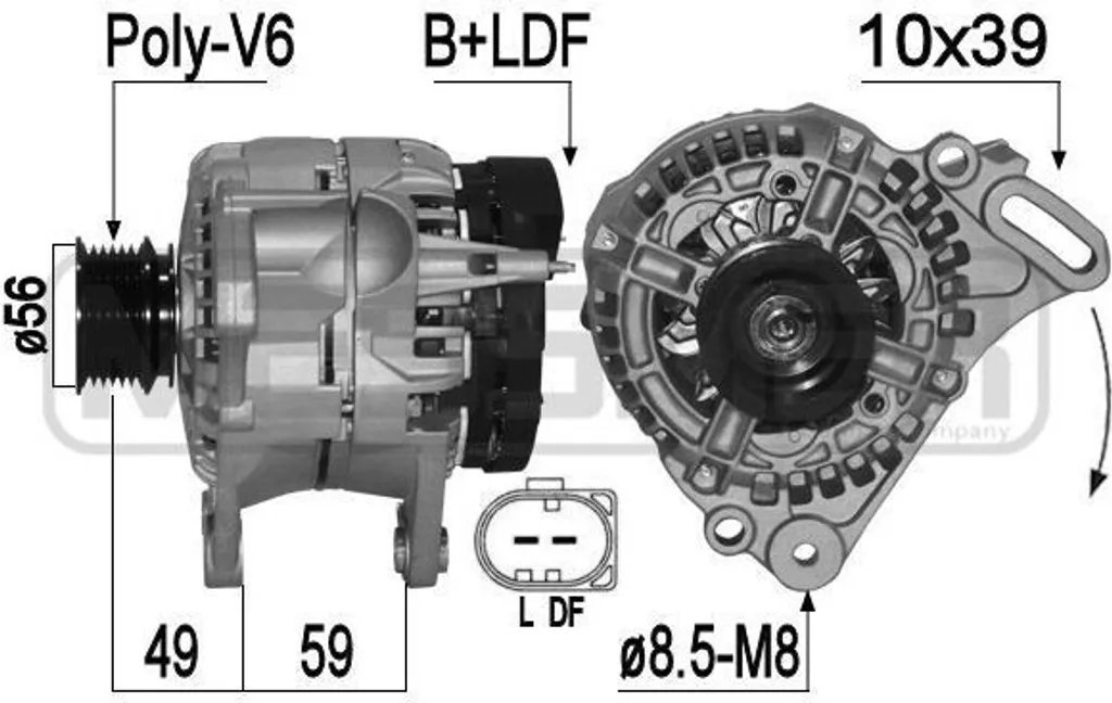 Alternateur ERA 209282A pour Polo 9N et Ibiza 6L - OE 037903025K Neuf