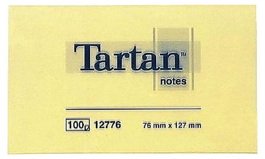 3M Tartan Haftnotizen Block Gelb 76 x 127 cm selbstklebend