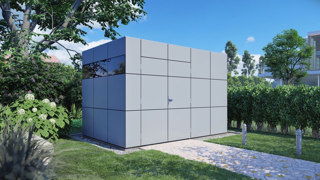 Gartenhaus Bertilo Design HPL 2 345 x 236 cm grau-anthrazit