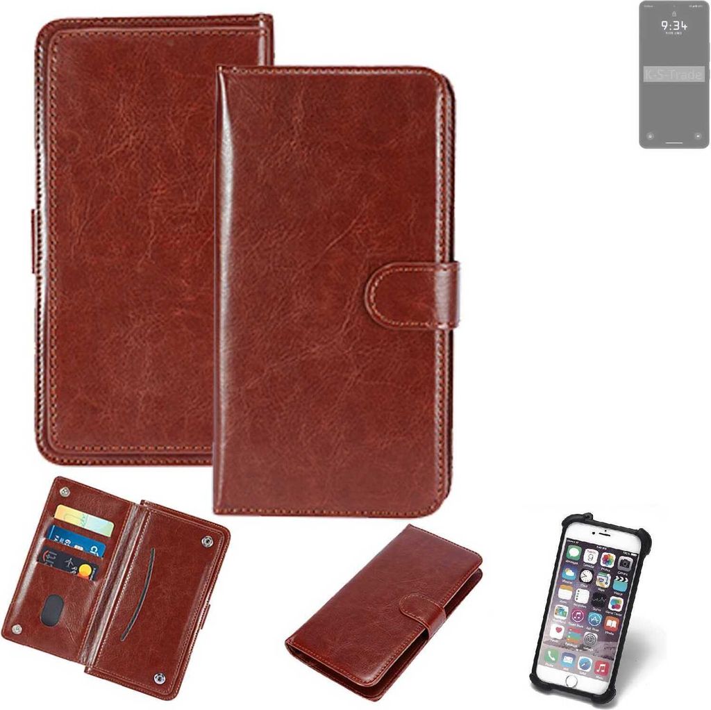 K-S-Trade 360° Hülle kompatibel mit Leica Leitz Phone 3 braun Kunstleder Case BookCase WalletCase Kunstlederederhülle Handyhülle, Rundumschutz