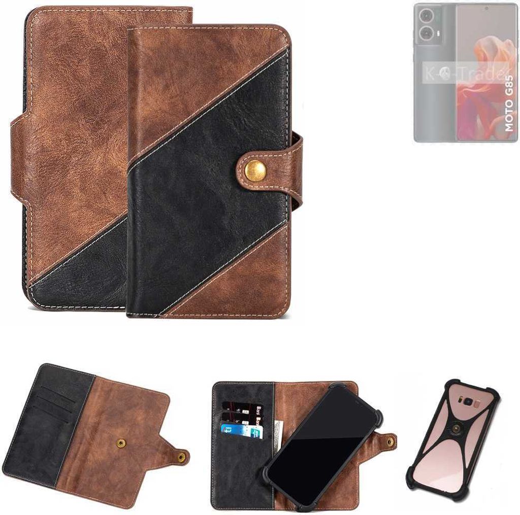 K-S-Trade Handyhülle Schutzhülle Bookstyle Case kompatibel mit Motorola Moto G85 5G Klapphülle Cover Hülle Schutztasche 1x