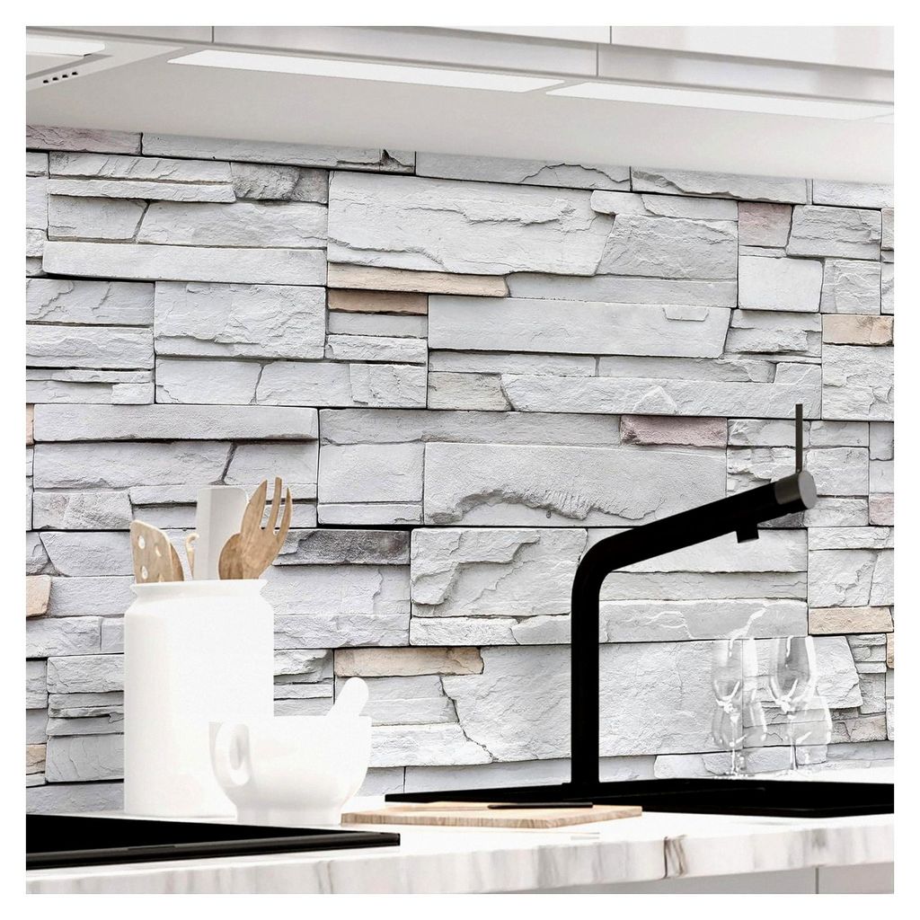 Selbstklebende Küchenrückwand Matt - 0,5 mm verstärkte PET-Folie, zuschneidbar, Spritzschutz 60 x 280 cm