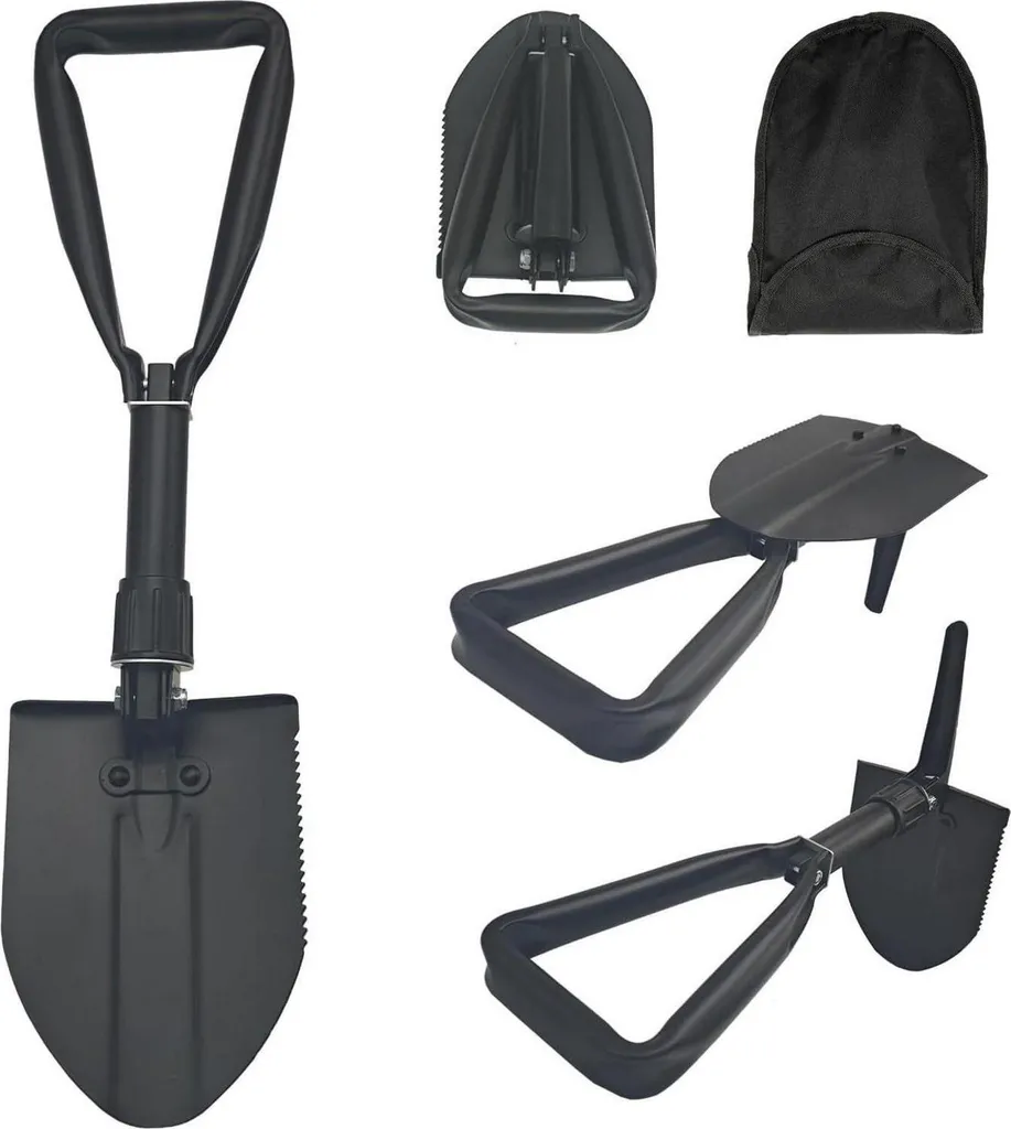 Pelle Bêche Pliante en Acier Haute Résistance pour Camping et Survie