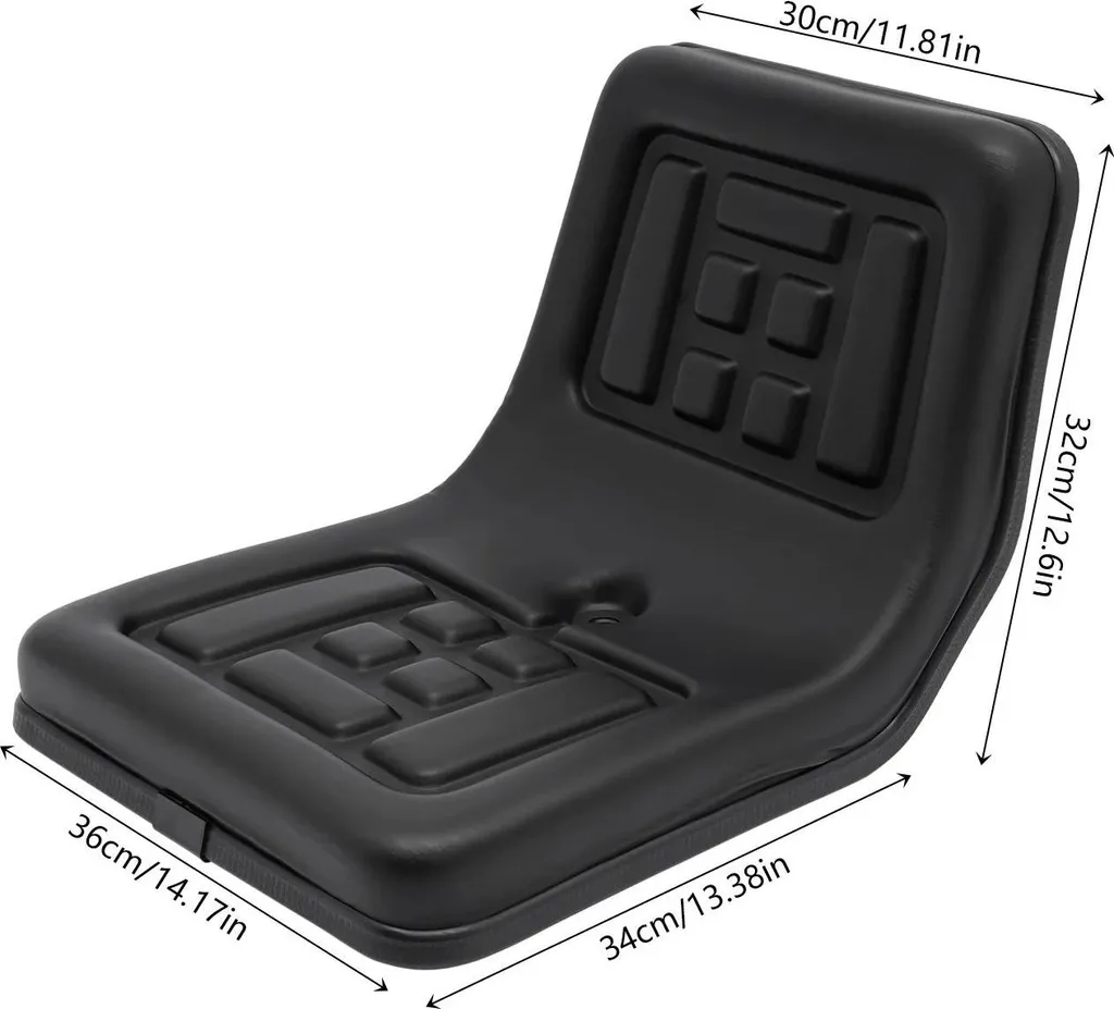 Sedile Universale per Trattore e Muletto - Robusto Ferro e PVC Nero - 5