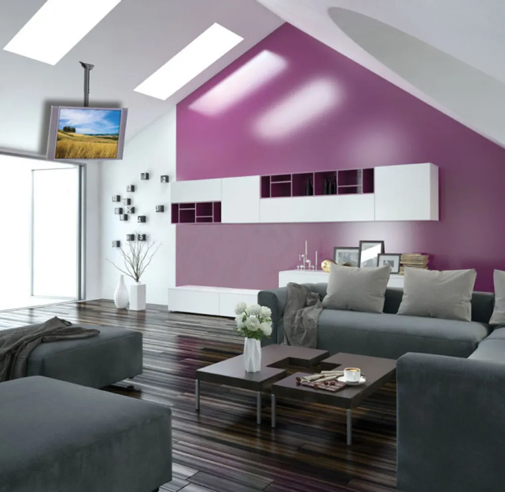 Support Plafond TV Télescopique à Bras Long pour Écran LCD et LED - 13