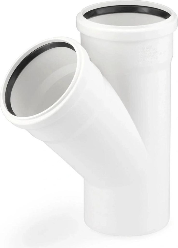 REHAU RAUPIANO PLUS Einfachabzweig, DN 50/50, 45 Grad, 1 Produktbild 