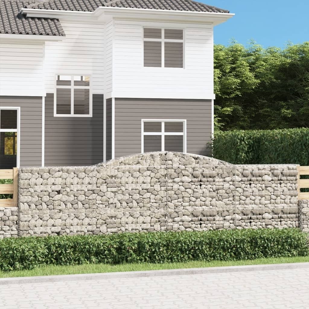 Maison Exclusive - Gabionen mit Hochbogen 25 Stk 400x50x120/140cm Verzinktes Eisen