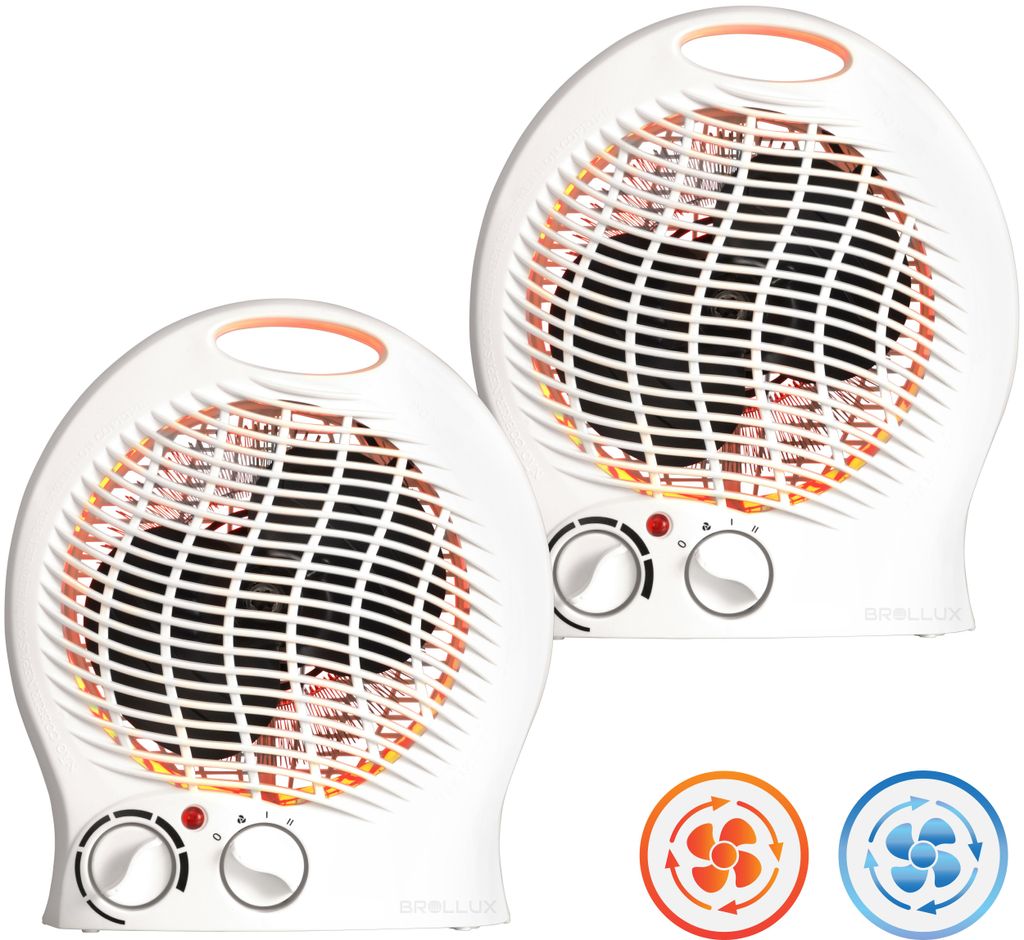 Brollux 2x Elektroheizung 2000W mobiles Heizgerät VO-W Produktbild 