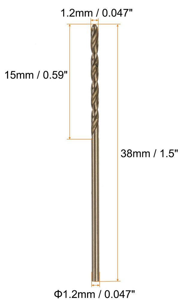 10 Stš¹ck Metallbohrer 1,2mm M35 HSS Cobalt Spiralbohrer Werkzeug fš¹r Edelstahl, Kupfer, Holz, Kunststoff und andere harte Materialien