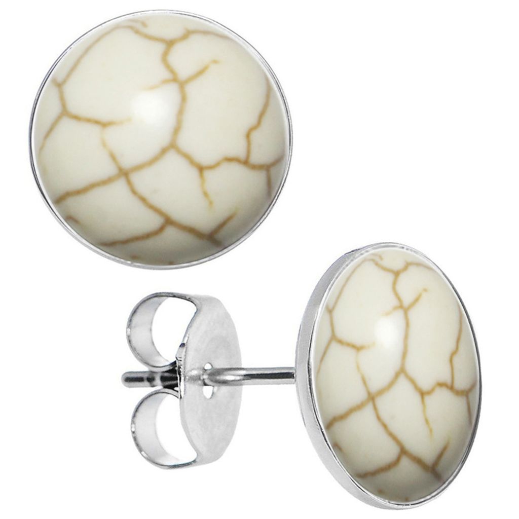 Mode einfache Frauen große Runde Faux Türkis Ohrstecker Ohrringe Schmuck Dekor-Blau