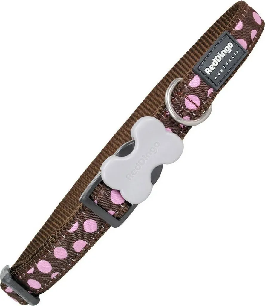 Collare Cani Red Dingo Style Rosso Pois Rosa 2x31-47 cm | Offerta