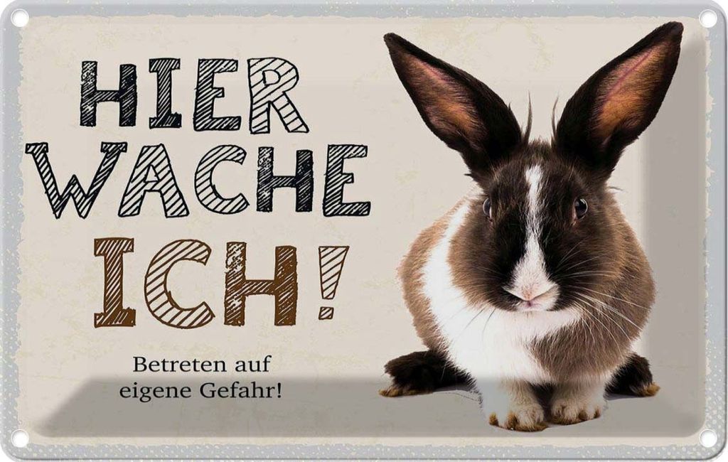 vianmo Blechschild 20x30 cm Hase hier wache ich eigene Gefahr Tier Haustier