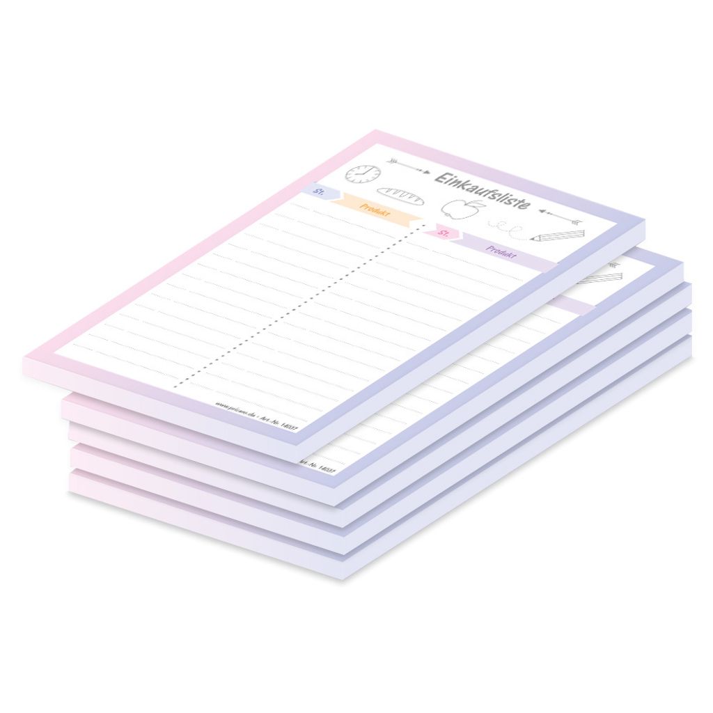 PRICARO Einkaufsliste "Allerlei", rosa, A6, 5 Stück