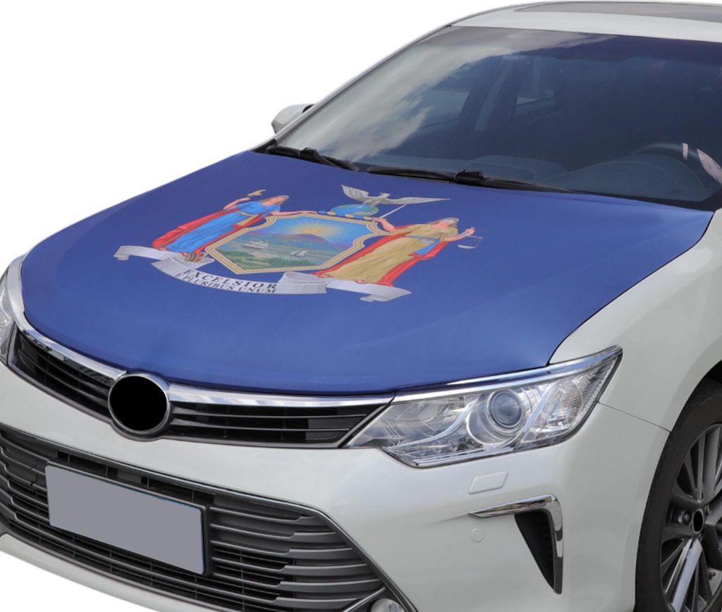 Auto Motorhaubenabdeckung 63x47 Zoll Polyester Auto Motorhauben Banner Flagge New York Pattern 1 Stück