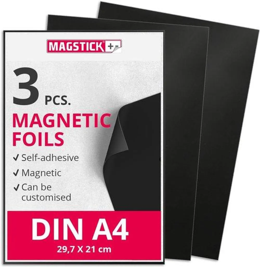 Feuille magnétique souple et autocollante noir ou marron - Pack de 3