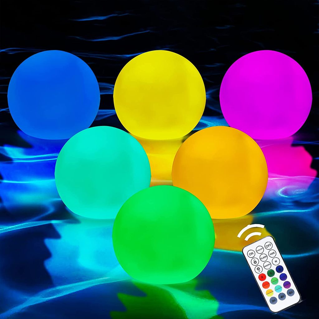 2x Poolbeleuchtung Schwimmende RGB LED Unterwasserbeleuchtung Pool Licht Lampe 