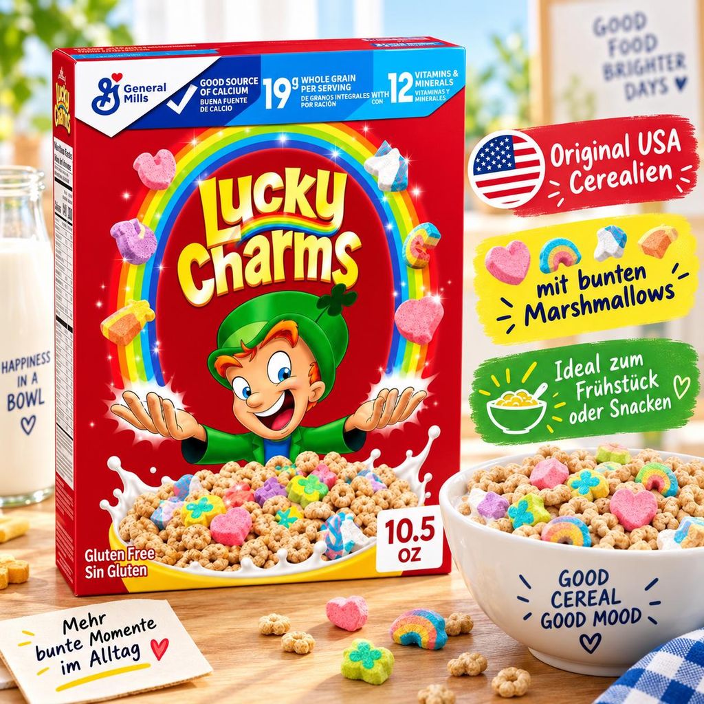 Płatki czekoladowe Lucky Charms z piankami marshmallow Zdjęcie produktu 