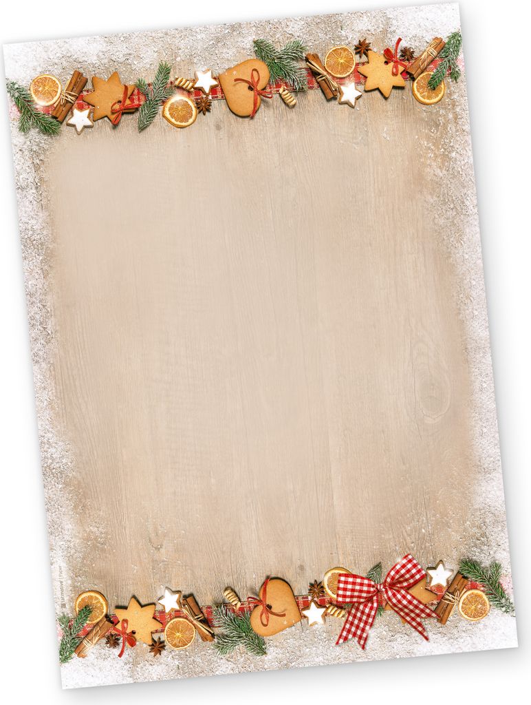 Briefpapier Weihnachten LANDIDYLLE (1000 Blatt) Weihnachtsbriefpapier A4 Holz Landhaus Stil urig schön