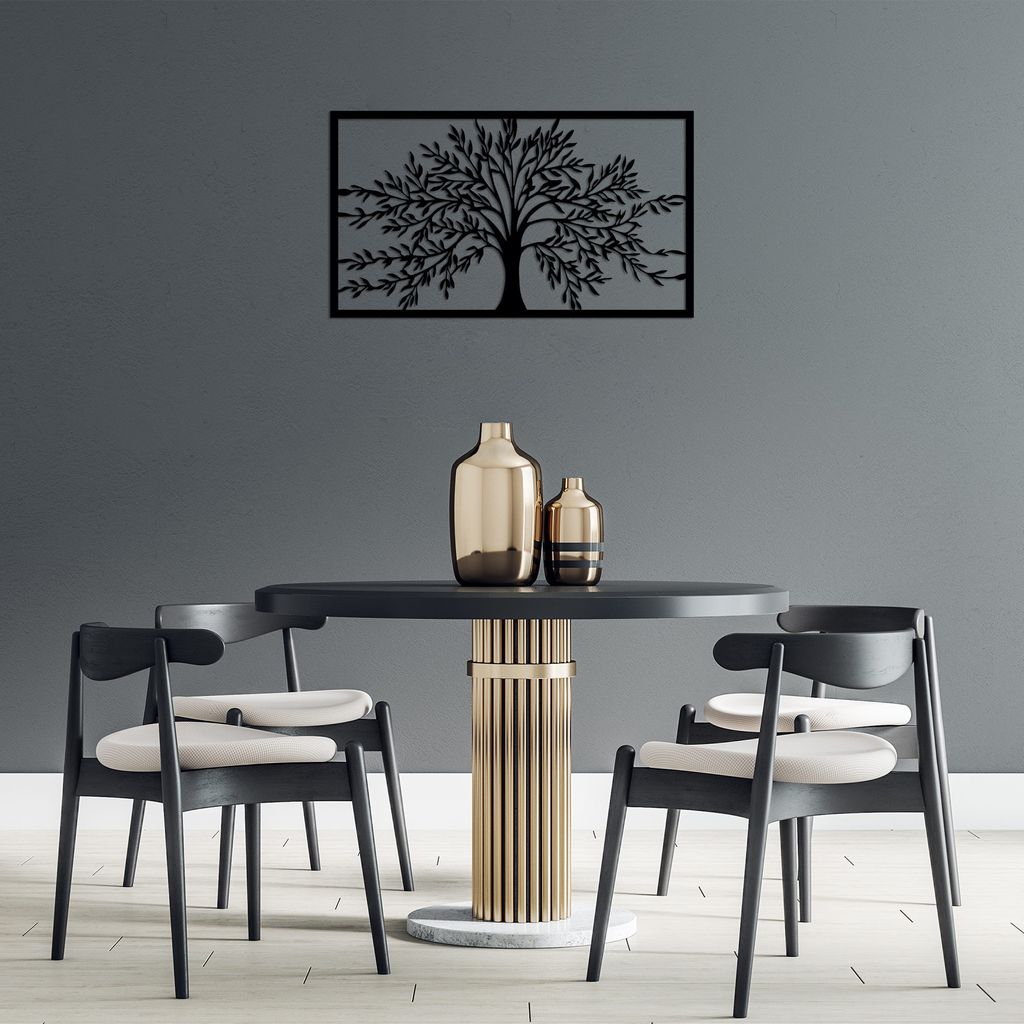 Wallity, Monumental- SKL2446, Schwarz, Sonstige Wohndekorationen, 70 x 40 cm, 100% Metall (Dicke: 1