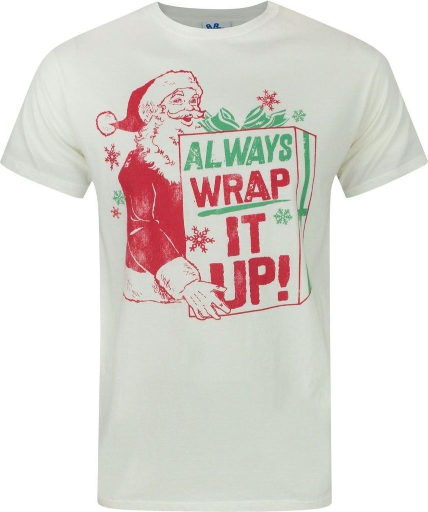 Junk Food - "Always Wrap It Up" T-Shirt für Herren NS5523 (L) (Elfenbein/Grün/Rot)