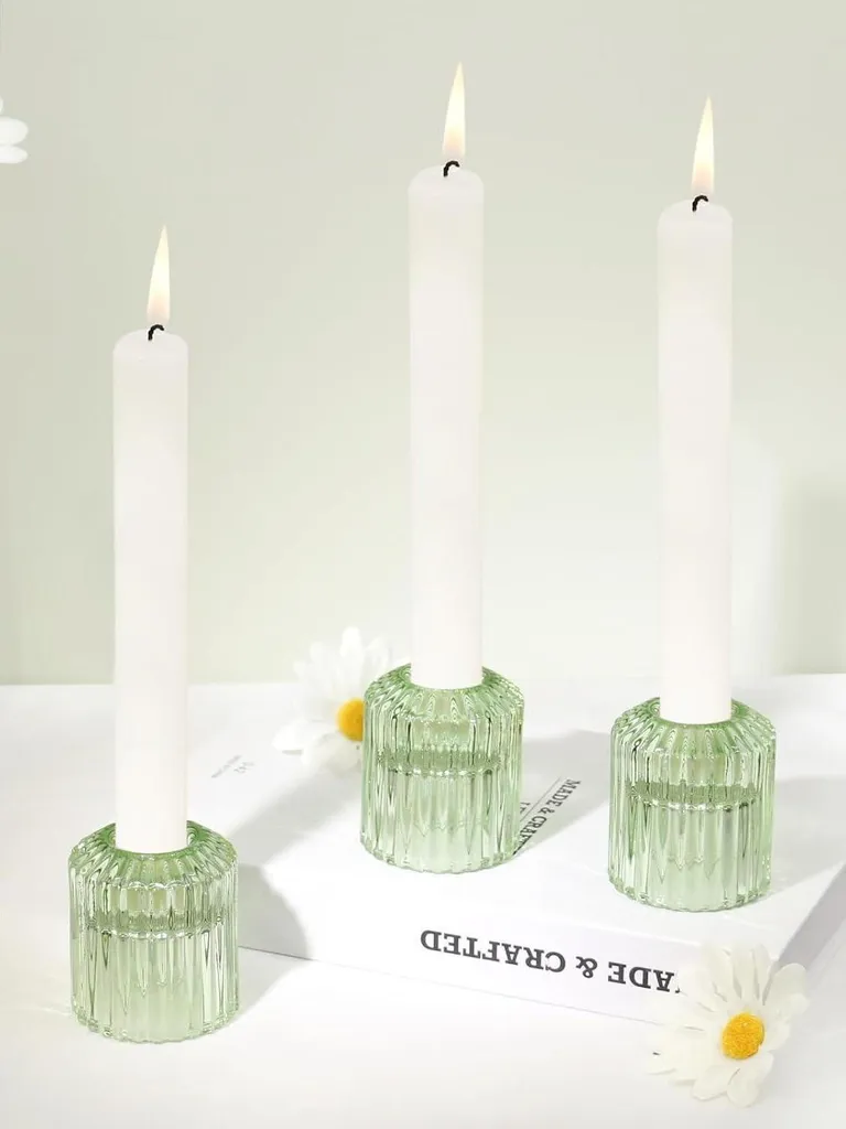 Set 3 Portacandele Verdi Matrimonio e Feste | Decorazione Atmosfera