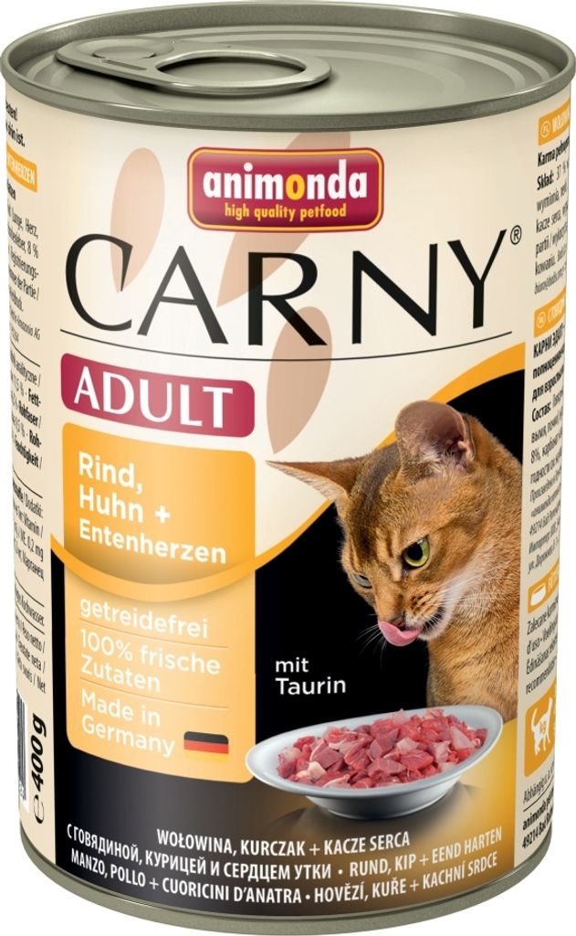 Animonda Carny Adult Rind, Huhn & Entenherzen 400gx6