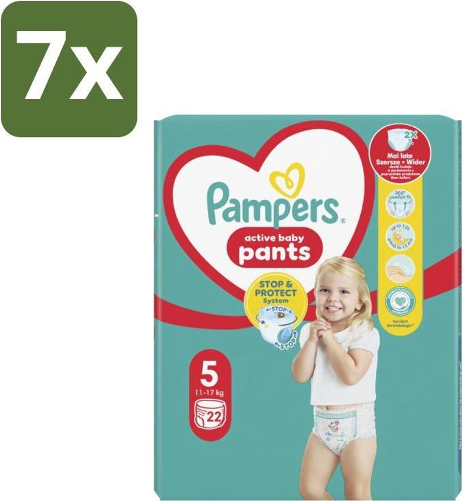 Pampers – Windelhosen – Baby Trockenhosen Größe 5 – 22 Windeln - Vorteilspack - 7 Stücke