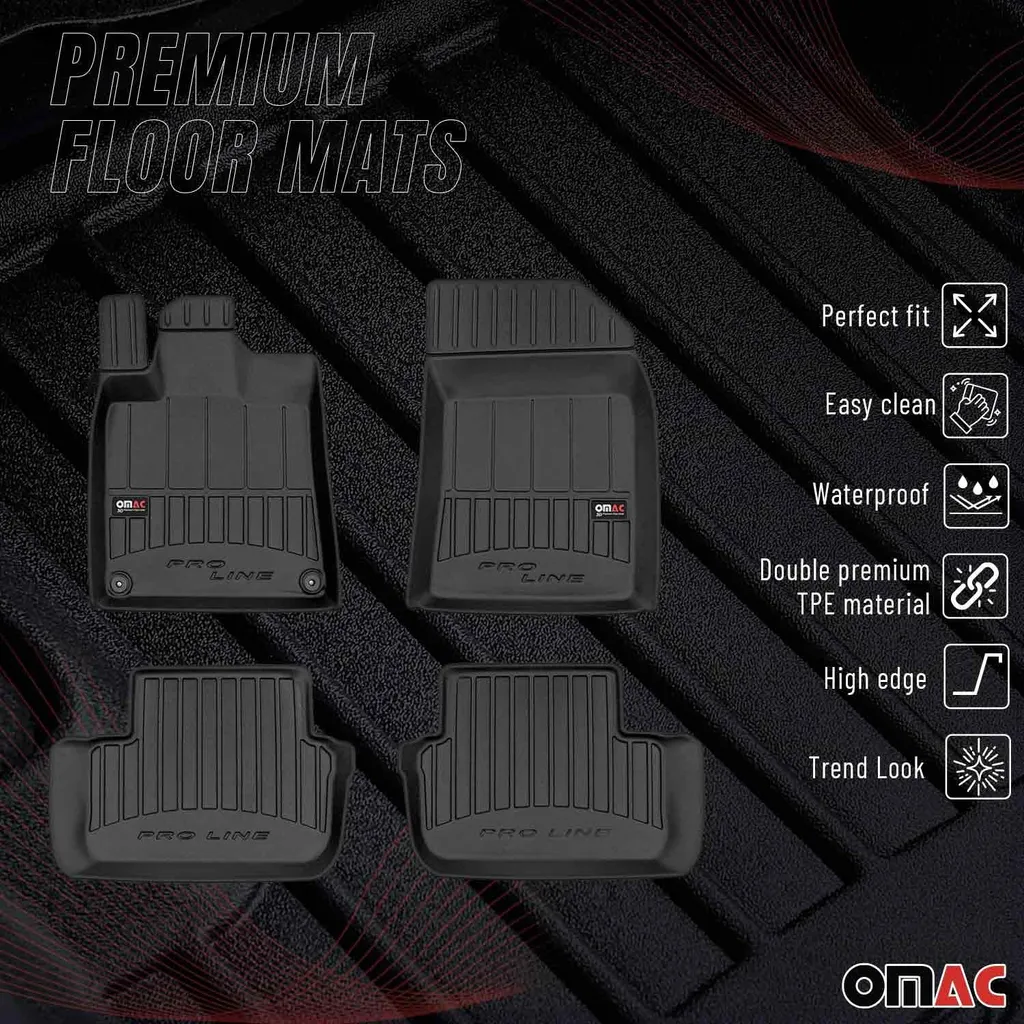TEXER Tappetini Auto In Tessuto Su Misura Per Citroen C5 II (2008-2017) – Set 4 Pezzi Nero - 3