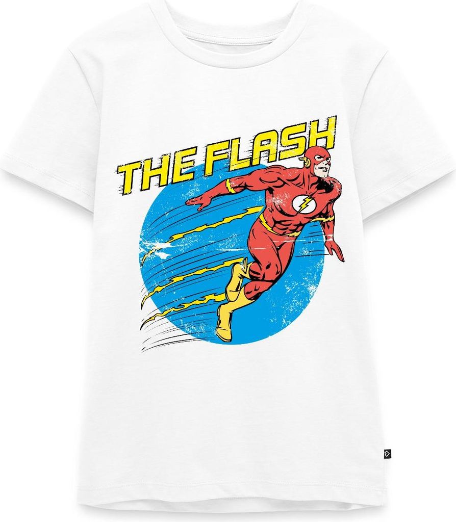 Spreadshirt DC Comics Justice League The Flash Teenager Premium T-Shirt, 158/164 (12 Jahre), Weiß