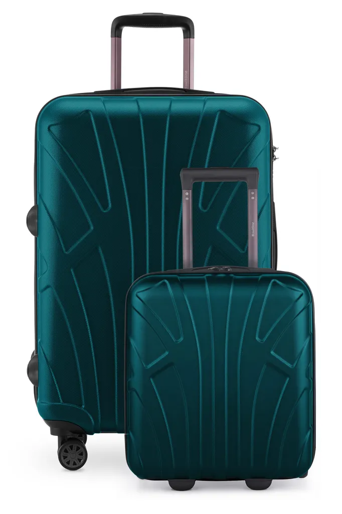 Suitline - Set di valigie per EasyJet, trolley sottosella 2 pezzi 45x36x20 cm + valigia da viaggio espandibile 66 cm per bagagli da 15-20 kg, valigia piccola + grande, grafite