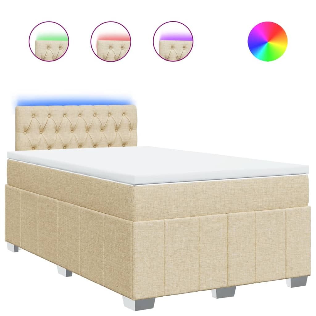 Boxspringbett mit Matratze Creme 120x200 cm Stoff
