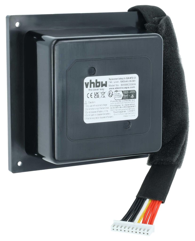 vhbw Akku Ersatz für JBL 2INR19/66/4, SUN-INTE-125, GSP-ICR2S4P-PB350A, GSP-2S4P-PB350B für Lautsprecher Boxen Speaker (13400 mAh, 7,4 V, Li-Ion)