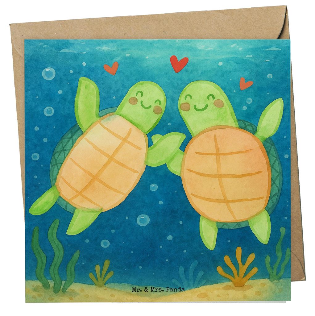 Mr. & Mrs. Panda Grußkarte Schildkröten Paar Design - Weiß - Geschenk, Jahrestag, Glückwunschkarte, Valentinstag, Freundin, für, Frauen, Hochz...