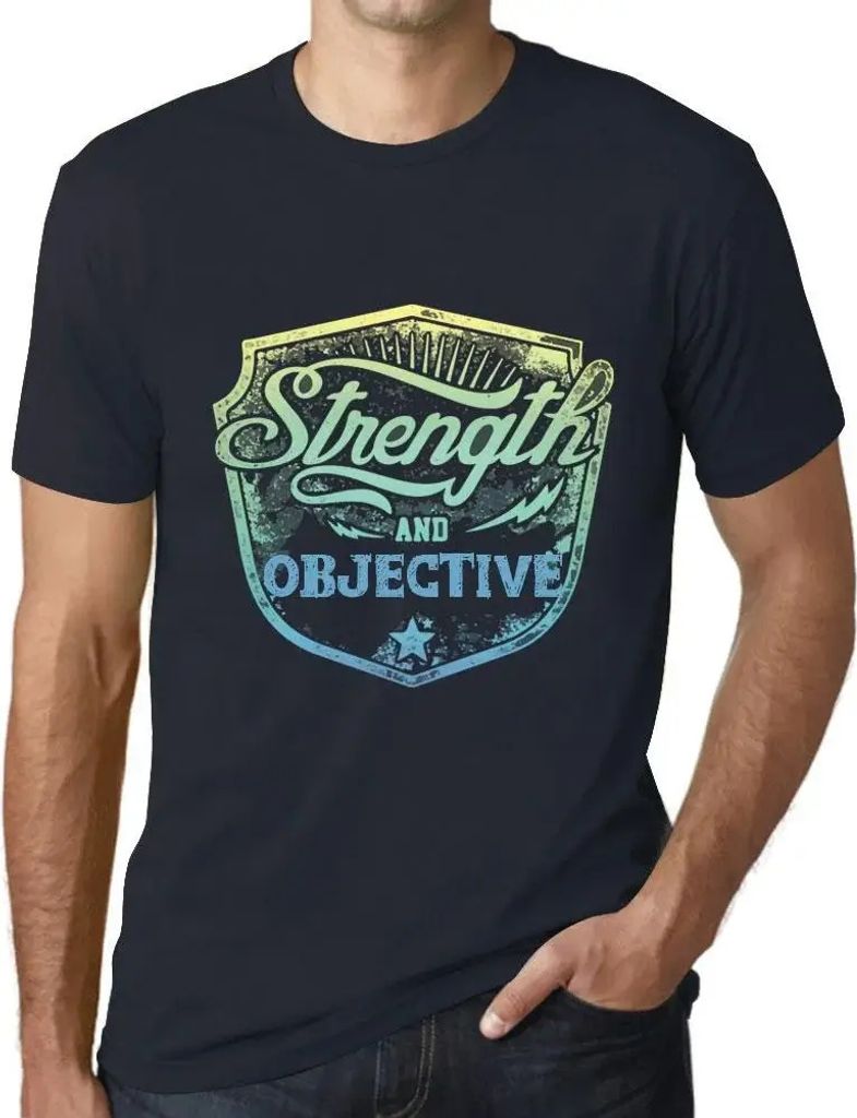 Herren Grafik T-Shirt Stärke und Zielsetzung – Strength And Objective – Öko-Verantwortlich Vintage Jahrgang Kurzarm Lustige Druck Geburtstag ...