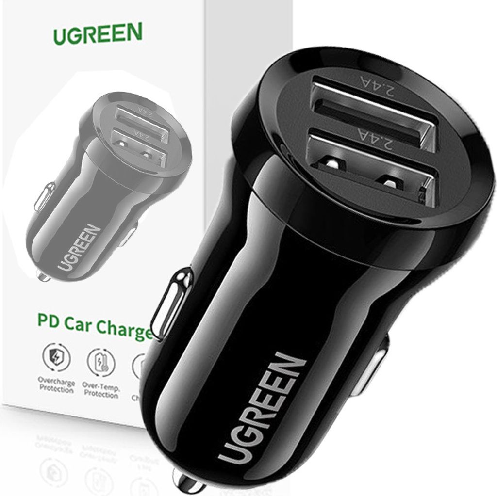 Ugreen Ładowarka Samochodowa 2X Usb 24W 4,8 A (2X 2,4 A) Zdjęcie produktu 
