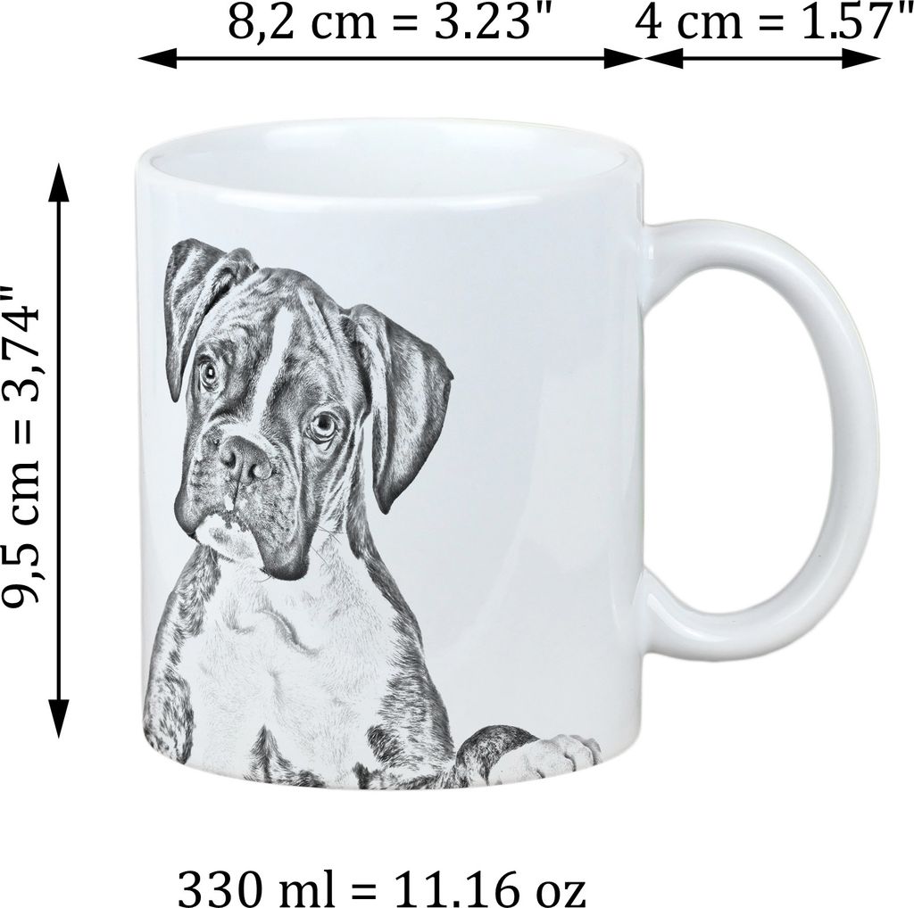 Boxer, Deutscher Boxer III - Tasse mit Hund, Tasse mit Bild, personalisiertes Geschenk der Marke Art-Dog