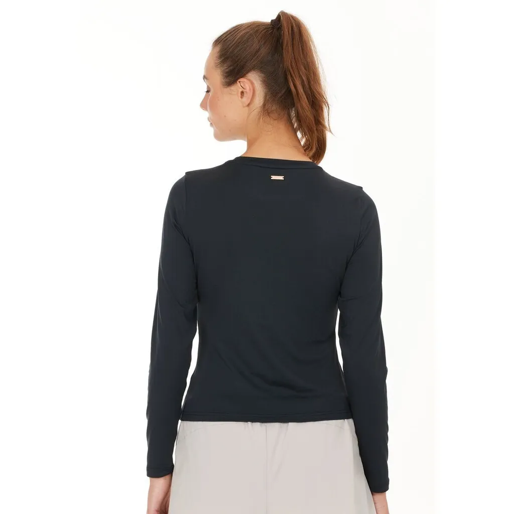 ATHLECIA Almi W L/S Tee Noir 44 - T-shirt de Sport Femme Manches Longues