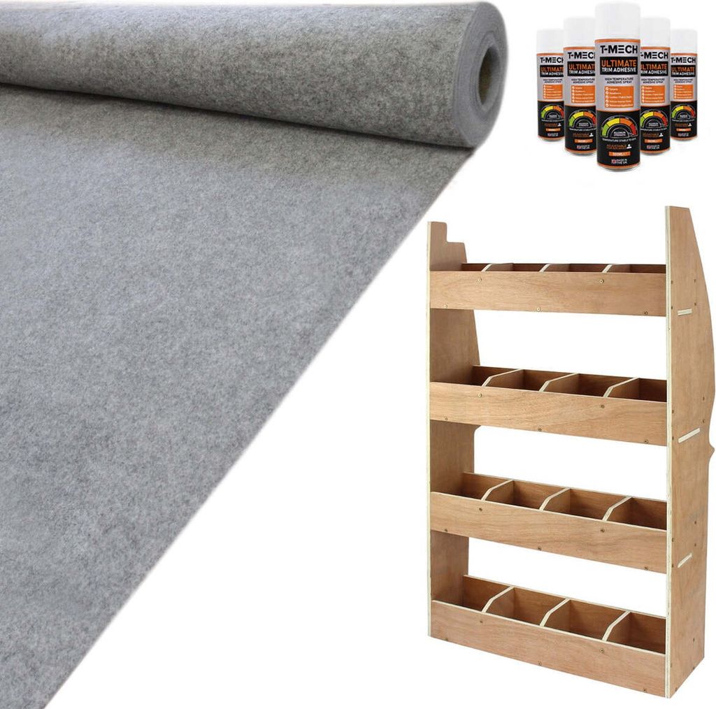 11qm Grau Teppich-Verkleidung Super Stretch mit Kleber & Citroen Berlingo