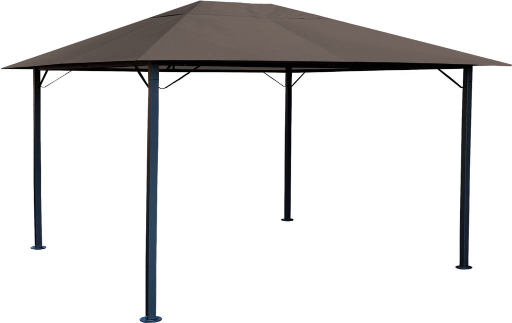 Metall Garten Pavillon Nizza 3x4m Partyzelt Taupe / Beigegrau RAL 7006